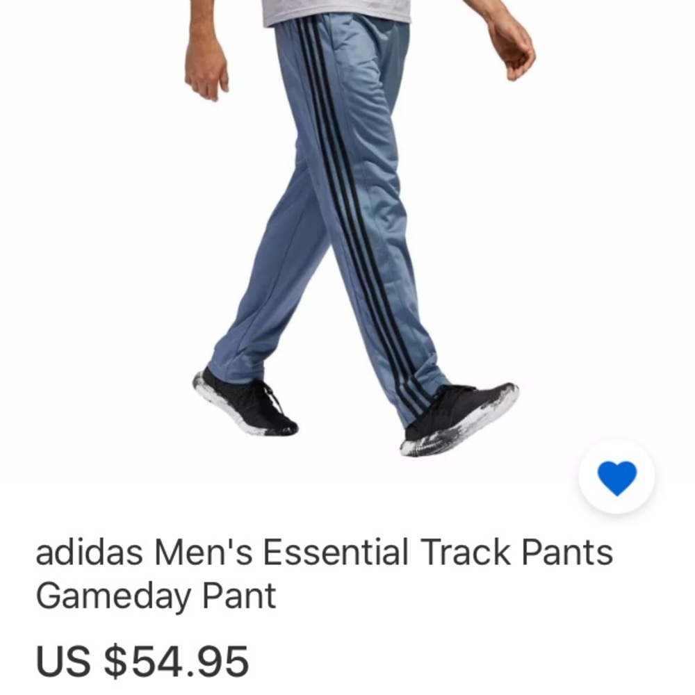 BNWT Adidas Game Day Pant, Mens Med, Dk Gray/Black